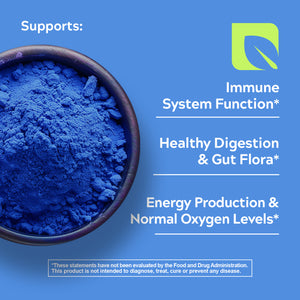 Biophix Blulina Organic Blue Spirulina Powder 6 oz 170 g - Detoxification Antioxidants Immune Support Superfood
