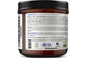 Biophix Blulina Organic Blue Spirulina Powder 6 oz 170 g - Detoxification Antioxidants Immune Support Superfood