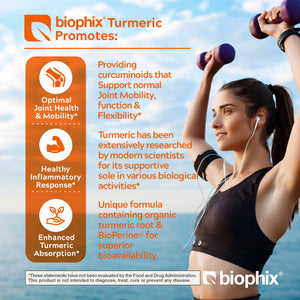 biophix Organic Turmeric Curcumin 1310 mg 180 Vegetarian Capsules with BioPerine
