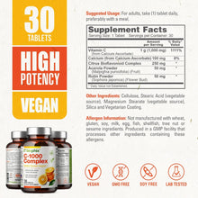 Load image into Gallery viewer, Vitamin C-1000 mg High-Potency 30 Tablets biophix