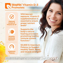 Load image into Gallery viewer, Vitamin D-3 50000 IU High-Potency 60 Vegetarian Capsules biophix