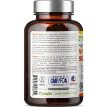 Load image into Gallery viewer, Vitamin D-3 50000 IU High-Potency 60 Vegetarian Capsules biophix