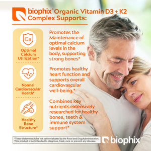 biophix Organic Vitamin D-3 K2 Turmeric 180 Vegetarian Capsules