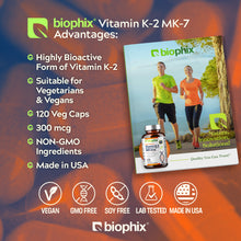 Load image into Gallery viewer, biophix Vitamin K2 MK-7 - 300 mcg 120 Vegetarian Capsules