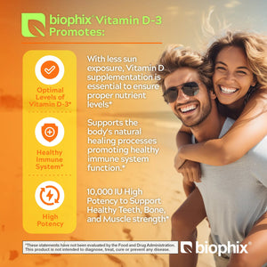 biophix Organic Vitamin D-3 Complex 10000 IU 180 Vegetarian Capsules with Turmeric biophix
