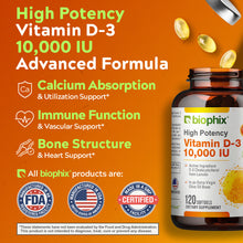 Load image into Gallery viewer, Vitamin D-3 10000 IU High-Potency 120 Softgels