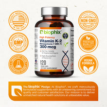 Load image into Gallery viewer, biophix Vitamin K2 MK-7 - 300 mcg 120 Vegetarian Capsules