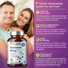 Load image into Gallery viewer, biophix B-3 Nicotinamide 500 mg 60 Caps - Nicotinic Amide Niacin Supports Skin Cell Health Biophix