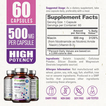 Load image into Gallery viewer, biophix B-3 Nicotinamide 500 mg 60 Caps - Nicotinic Amide Niacin Supports Skin Cell Health Biophix