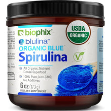 Load image into Gallery viewer, Biophix Blulina Organic Blue Spirulina Powder 6 oz 170 g - Detoxification Antioxidants Immune Support Superfood biophix
