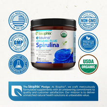Load image into Gallery viewer, Biophix Blulina Organic Blue Spirulina Powder 6 oz 170 g - Detoxification Antioxidants Immune Support Superfood biophix