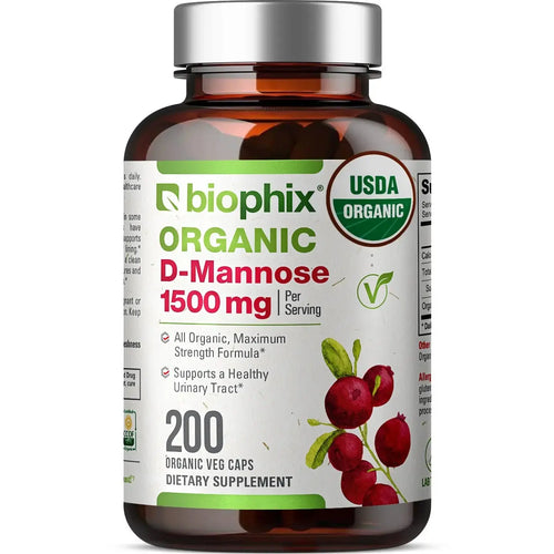 biophix D-mannose USDA Organic 1500 mg 200 Vegetarian Capsules biophix