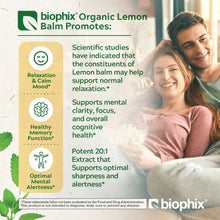 Load image into Gallery viewer, Biophix Lemon Balm USDA Organic 20:1 Extract 300 mg 200 Veggie Caps - Soothing Relaxation Positive Mood Support biophix