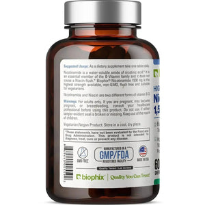 Nicotinamide Maximum Strength 1500 mg 60 Tablets biophix Health and Beauty