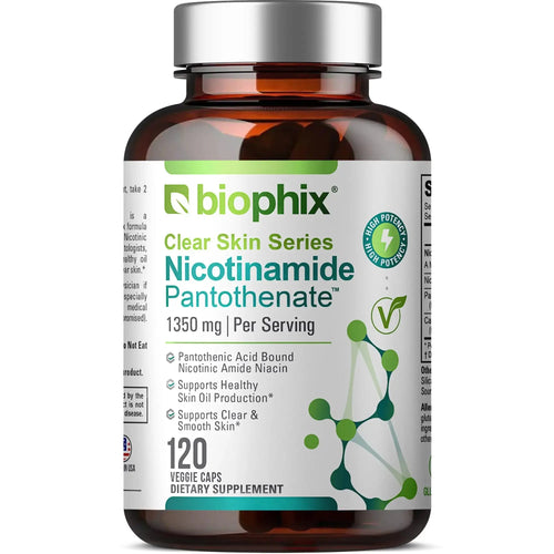 biophix Nicotinamide Pantothenate 1350 mg 120 Vegetarian Capsules biophix