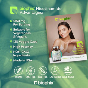 biophix Nicotinamide Pantothenate 1350 mg 120 Vegetarian Capsules biophix