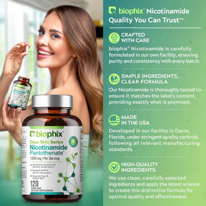 biophix Nicotinamide Pantothenate 1350 mg 120 Vegetarian Capsules biophix