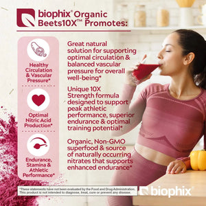 Biophix Organic Beets 10X Beet Root Powder – 2.2 lbs 50000 mg Equivalent - Superfood Energy Support Detoxification Heart Health biophix