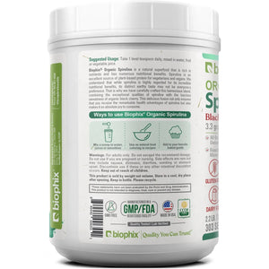 Biophix Organic Spirulina Powder Black Cherry Flavor 2.2 lbs 1 kg - Green Antioxidants Superfood Protein Immune Support biophix