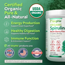 Load image into Gallery viewer, Biophix Organic Spirulina Powder Black Cherry Flavor 2.2 lbs 1 kg - Green Antioxidants Superfood Protein Immune Support biophix