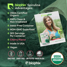 Load image into Gallery viewer, Biophix Organic Spirulina Powder Black Cherry Flavor 2.2 lbs 1 kg - Green Antioxidants Superfood Protein Immune Support biophix
