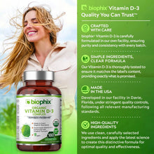 Load image into Gallery viewer, biophix Organic Vitamin D-3 Complex 10000 IU 180 Vegetarian Capsules with Turmeric biophix