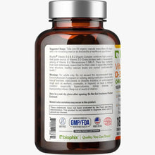 Load image into Gallery viewer, biophix Organic Vitamin D-3 K2 Turmeric 180 Vegetarian Capsules
