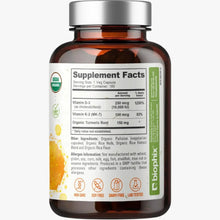Load image into Gallery viewer, biophix Organic Vitamin D-3 K2 Turmeric 180 Vegetarian Capsules