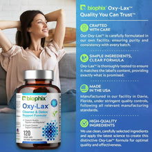 Load image into Gallery viewer, Biophix Oxy-Lax 750 mg 120 Vegetarian Capsules - Gentle Natural Stool Softener Detoxification Support biophix