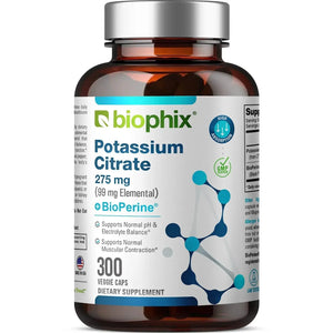 biophix Potassium Citrate 275 mg with BioPerine 300 Veggie Capsules biophix