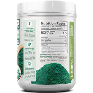 Biophix Spirulina USDA Certified Organic Powder 2.2 lbs 1 kg - Green Antioxidants Superfood Protein Immune Support biophix