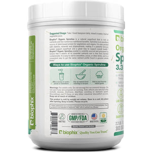 Biophix Spirulina USDA Certified Organic Powder 2.2 lbs 1 kg - Green Antioxidants Superfood Protein Immune Support biophix