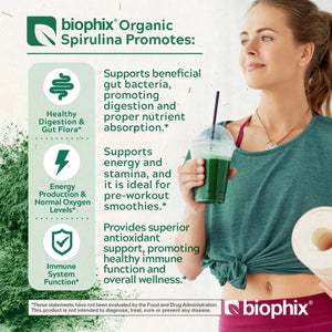 Biophix Spirulina USDA Certified Organic Powder 2.2 lbs 1 kg - Green Antioxidants Superfood Protein Immune Support biophix