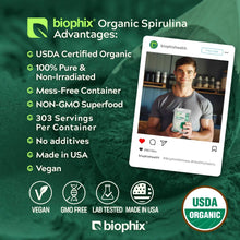 Load image into Gallery viewer, Biophix Spirulina USDA Certified Organic Powder 2.2 lbs 1 kg - Green Antioxidants Superfood Protein Immune Support biophix