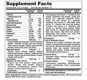 Phytoberry Greens Superfood Powder Berry Flavor 10 oz with Free Vitamin C-1000 30 Tablets