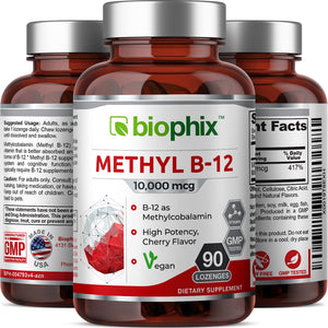 Methyl Extra Strength 10000 mcg Cherry Flavor Vegan Lozenges