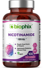 Load image into Gallery viewer, Nicotinamide 500 100 Vegetarian Capsules