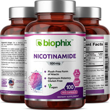 Load image into Gallery viewer, Nicotinamide 500 100 Vegetarian Capsules