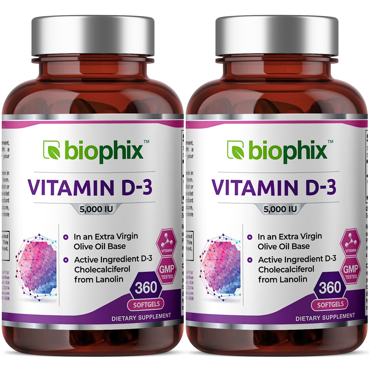Vitamin D-3 5000 IU High-Potency 360 Softgels - 2 Pack