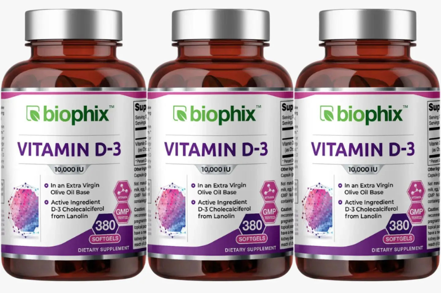 Vitamin D-3 10000 IU High-Potency 380 Softgels - 3 Pack