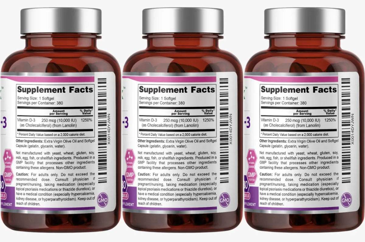 Biophix Vitamin D-3 10000 IU 380 Softgels - In Extra Virgin - Foto 8